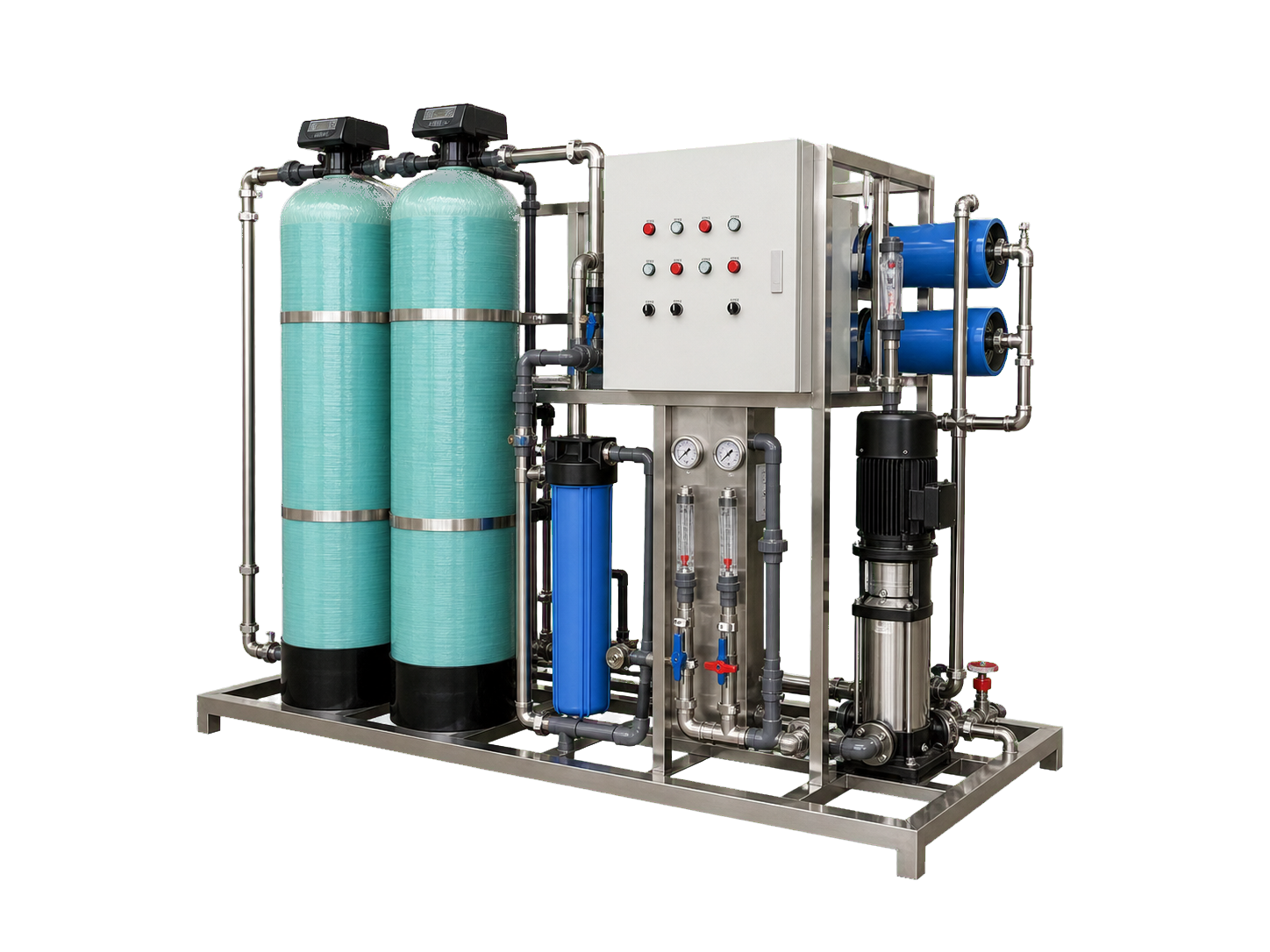 250 LPH 250 lph single pass automatic frp ro system configured for reverse osmosis systems