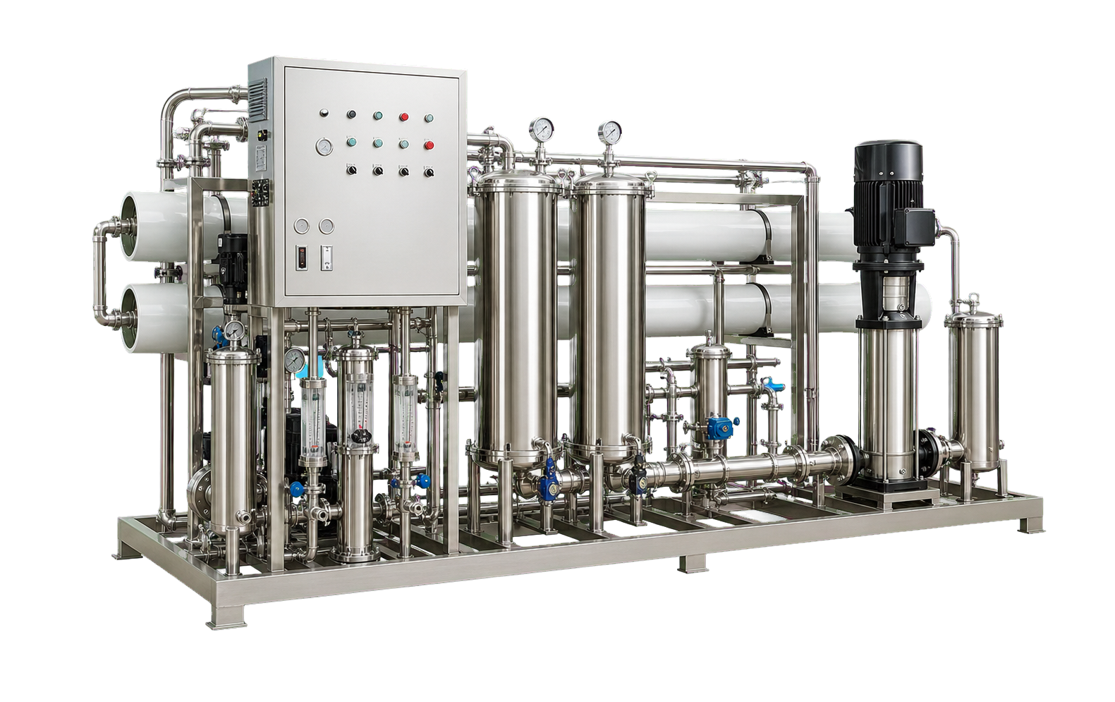 Double Pass & Purified Water Systems equipment route with water treatment system image for quotation selection
