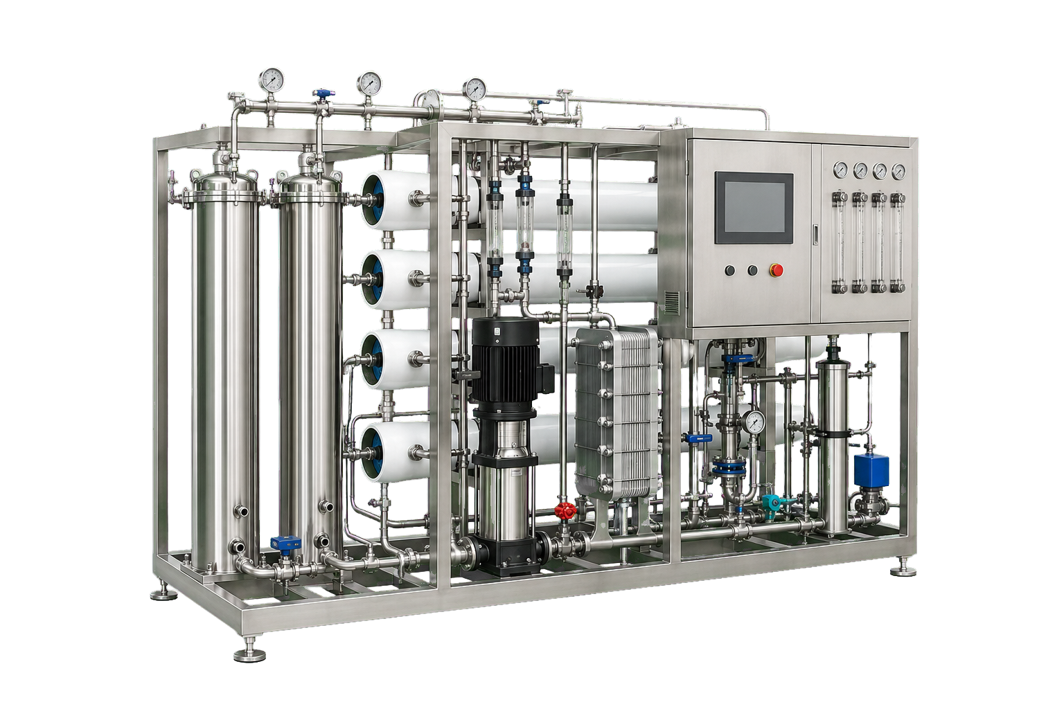 0.25-20 m3/h typical project range ro + edi ultrapure water equipment configured for ultrapure water equipment